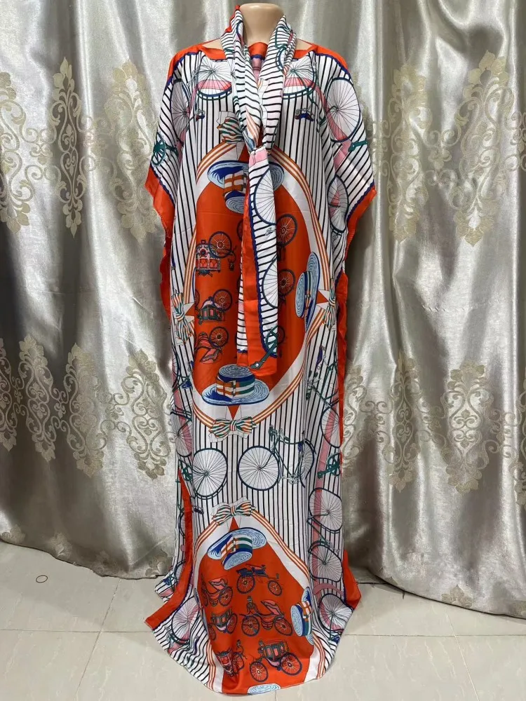 

Dress Length:130cm Bust:130cm New Fashion dresses Bazin Print Dashiki Women Long Blouse Yomadou Color Pattern oversize