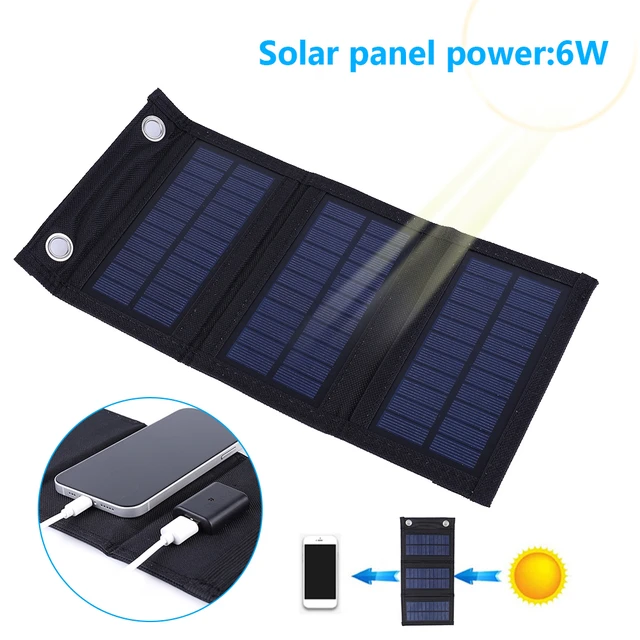 Panel solar Tablero de batería Mini panel de carga de teléfono móvil  Tableros de carga de energía solar USB Banco de energía 6W Cargador de  silicona