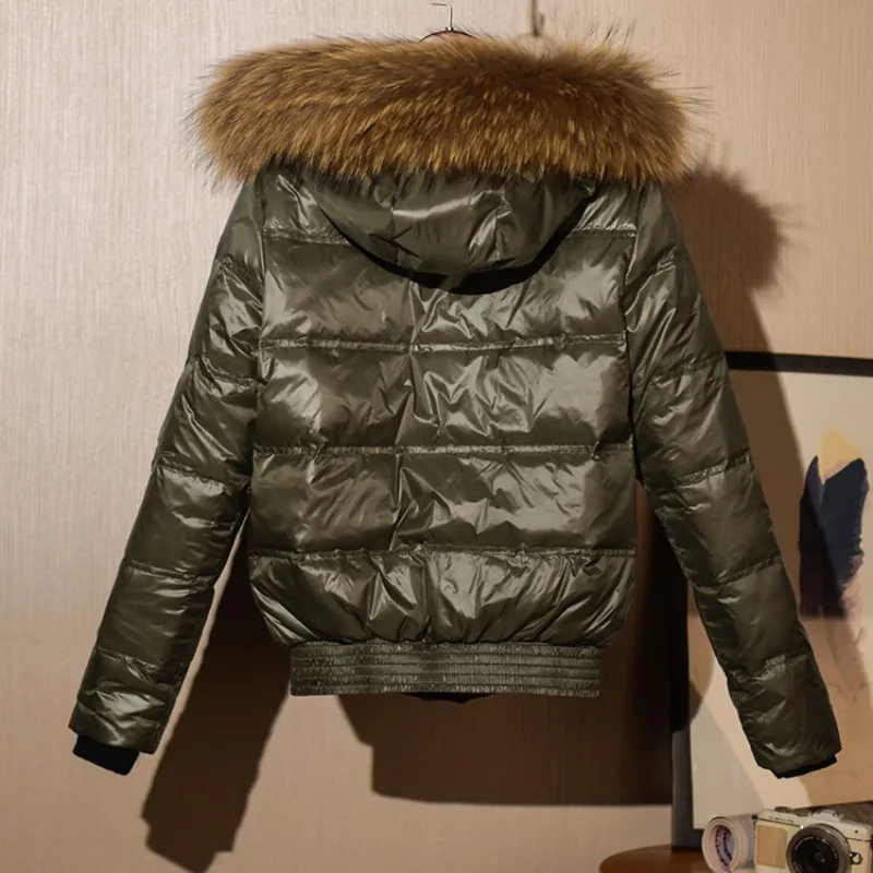 2023 New Women Down Jacket Winter Coat Short Parkas Thick Slim Fit Outwear Hooded Fur Collar Given To Philandering Overcoat