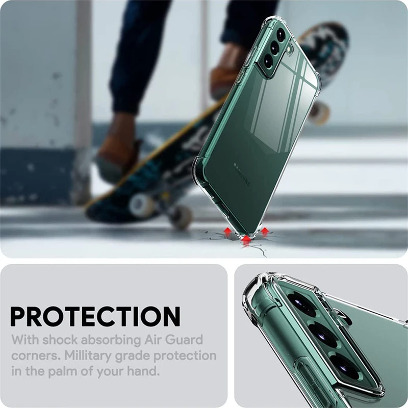 Clear Silicone Soft Phone Case For Samsung S25 S24 S23 S22 Ultra Plus S21 FE A51 A52S A54 A53 A16 Camera Shockproof Bumper Cover 5