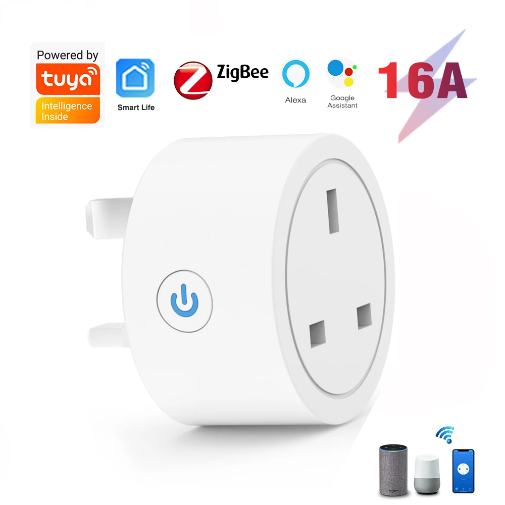 Tuya Zigbee Smart Socket Wifi Uk Plug Realizza L'Intelligenza Di Tutta La Casa Tramite Zigbee Hub Gateway Control Supporta Google Home Alexa