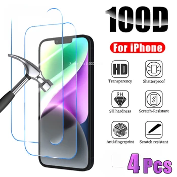 4 pezzi proteggi schermo pellicola di copertura di sicurezza su IPhone 15 14 13 12 11 Pro Max MINI pellicola salvaschermo su IPhone 15 14 Plus X XS Max XR