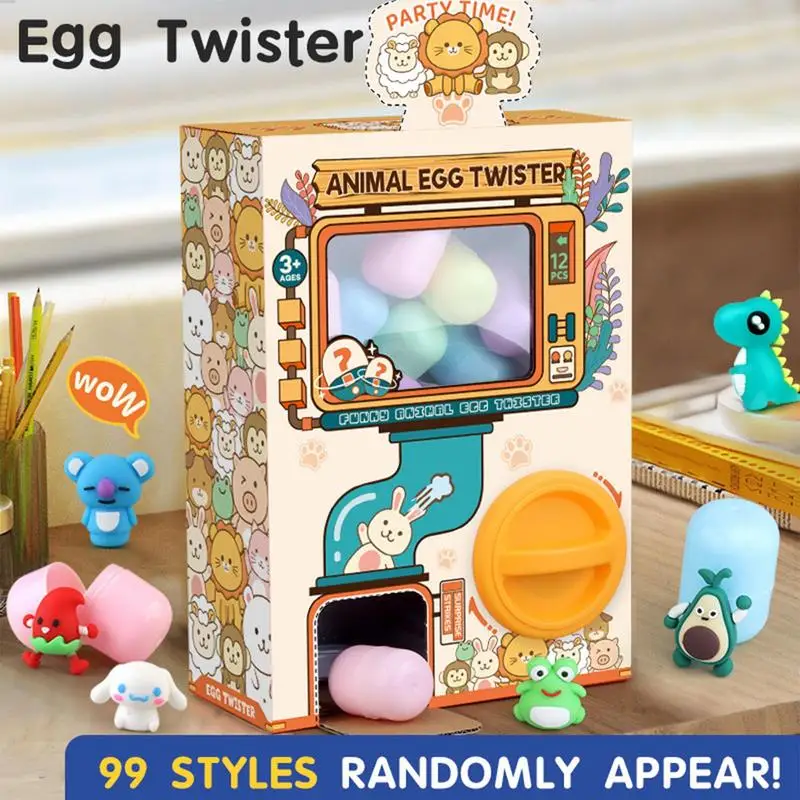 Children Gashapon Machine Mini Claw Arcade Crane Cartoon Doll Blind Box Egg Twisting DIY Educational Games Toys for Kids Gifts 4