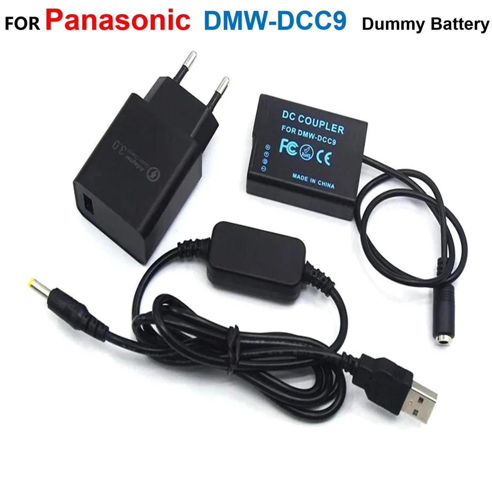 Cavo Di Alimentazione Usb 5V + Dmw-Dcc9 Dmw-Bld10 Bld10E Batteria Falsa + Caricabatterie Per Lumix Dmc Gx1 Gf2 G3 G3K G3R G3T G3W G3Egk Gf2Cr Gf2Cw