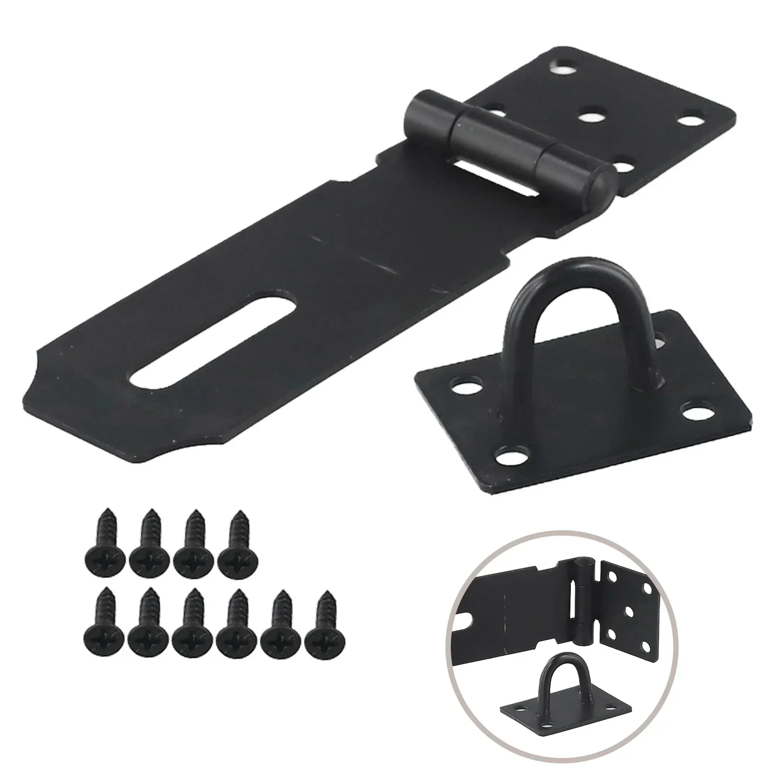 Door Padlock Hasp Kit Anti Theft Lock Buckle Plate Hitch Stainless Steel Drawer Cabinet Door Lock Hasp Buckle Hardware