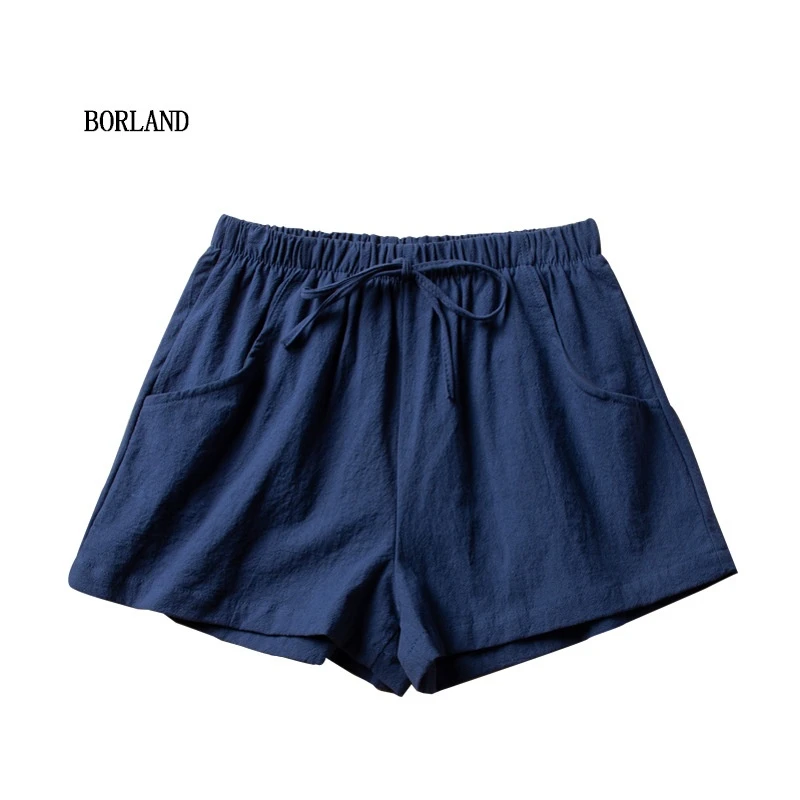 bape shorts Summer Elegant High Waist Trafic Shorts Women Casual Solid Wide Leg Loose Cotton Short Pants Bottom Pant Pocket Trouser X166 jorts Shorts