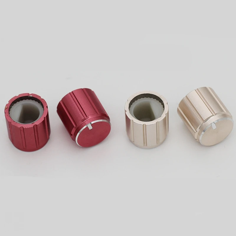 5pcs 10*10mm Aluminum Alloy Knob Potentiometer Control Knob Volume Switch Rotary Encoder Knobs for 6mm Diameter D-axis potentiometer knob cap aluminum knob rotary encoder knob