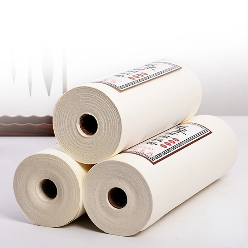 Rolling Xuan Paper Chinese Raw Rice Papier Calligraphy Painting Paper Half Ripe Xuan Paper White Rijstpapier Carta Di Riso rolling xuan paper chinese calligraphy painting papel arroz mica ripe half ripe rice paper ultra thin bamboo copying papier