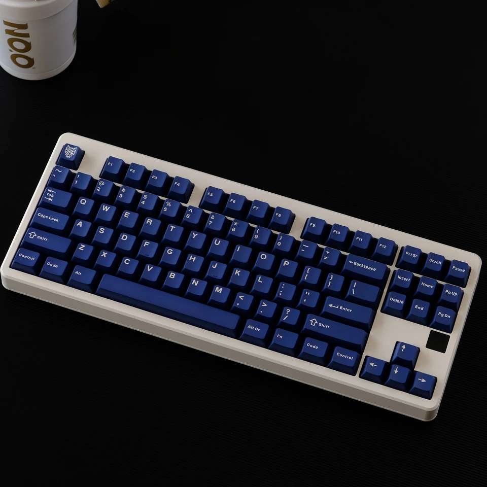 114 Keys Dark Blue Double Shot PBT Custom Keycaps Profile For Cherry MX Switches Mechanical Keyboard_voghion.com