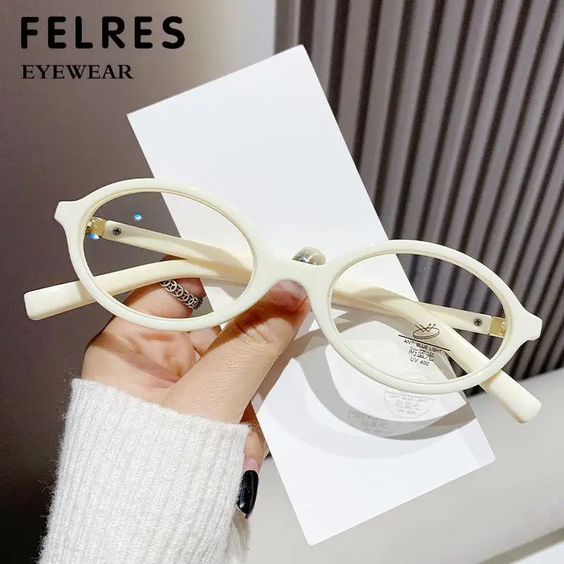 Trendy Retro Oval Small Frame Reading Glasses For Women Men Anti Blue Light Prescription Presbyopia Glasses Optical Magnifier 4