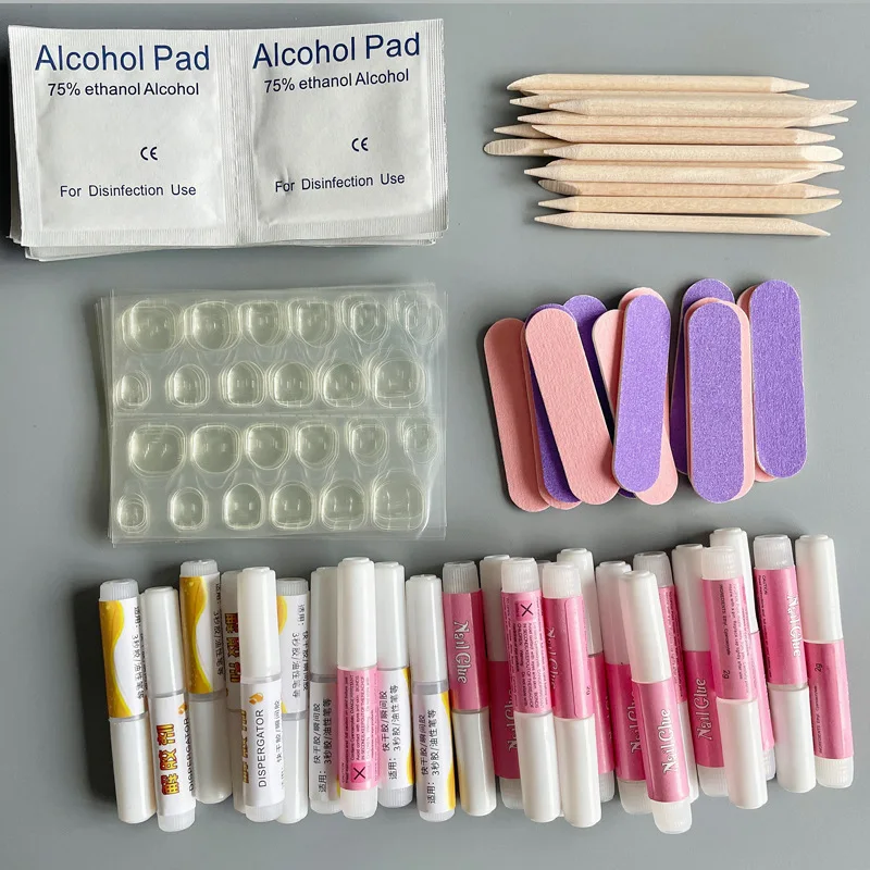 4pcsFakeNailsToolKitNailArtGelPolishRemoverNailStickerNail