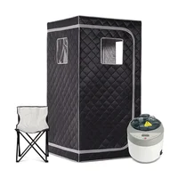 Full Body Home Steam Sauna Set 4L Large Steam Pot One Person Sauna Spa with Time Temperature Remote Control Detox Therapy 2