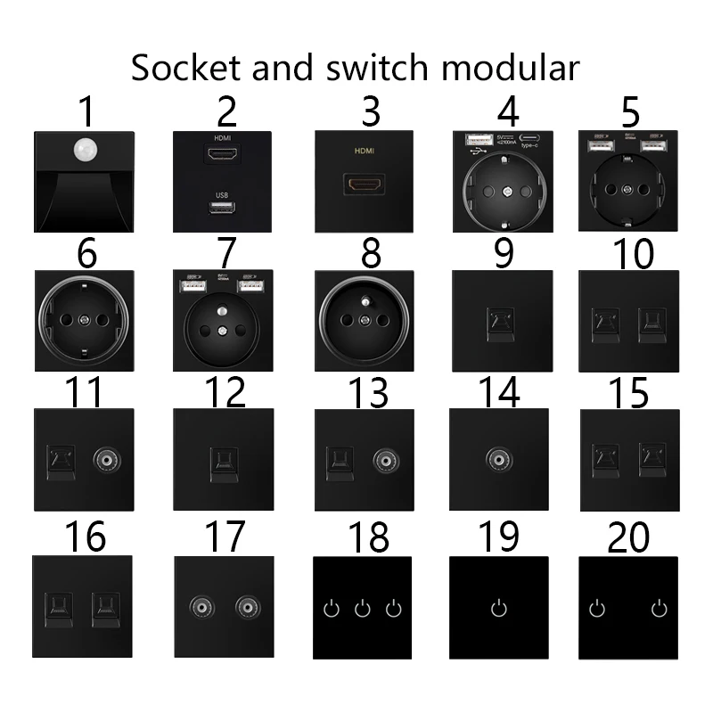 do painel vidro com rj45 rj11 tv