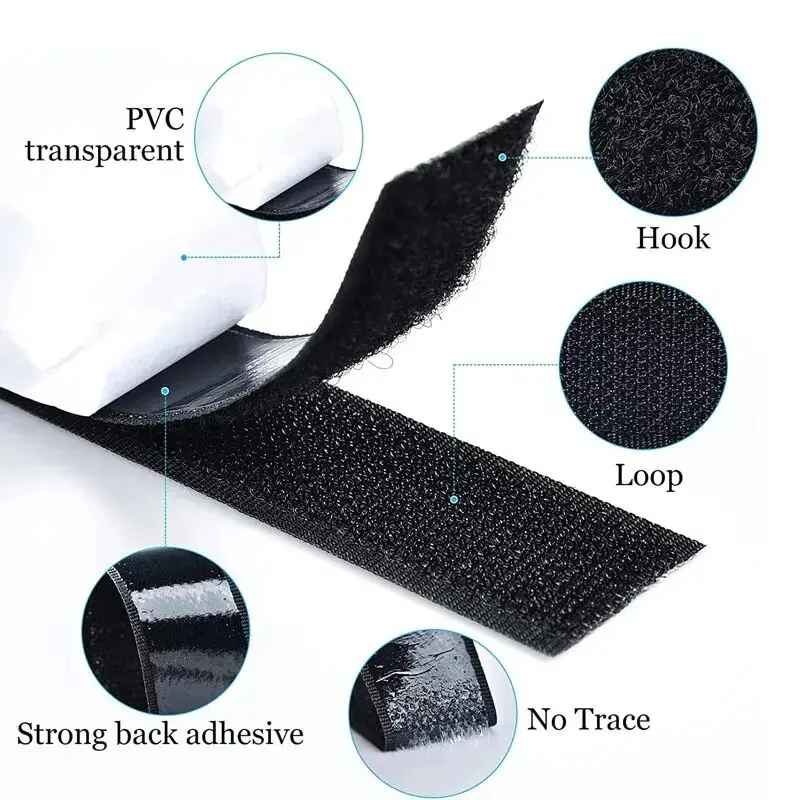 Magic Sticke Ultra-Strong Self-Adhesive Tape with Hook and Loop Fastener
