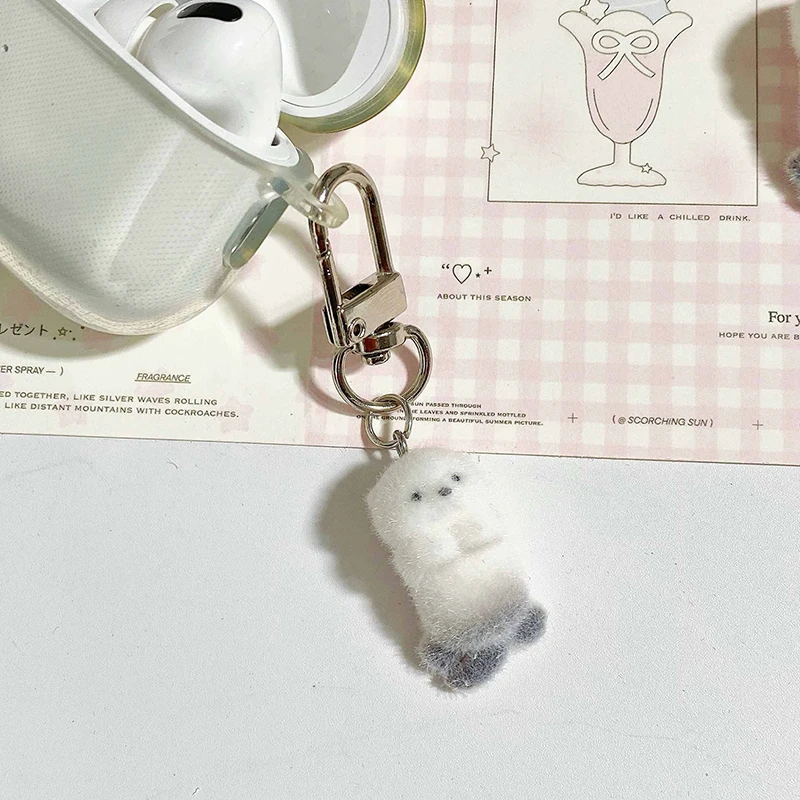 Adorable Flocked Sea Otter Charm Pendant with Lanyard