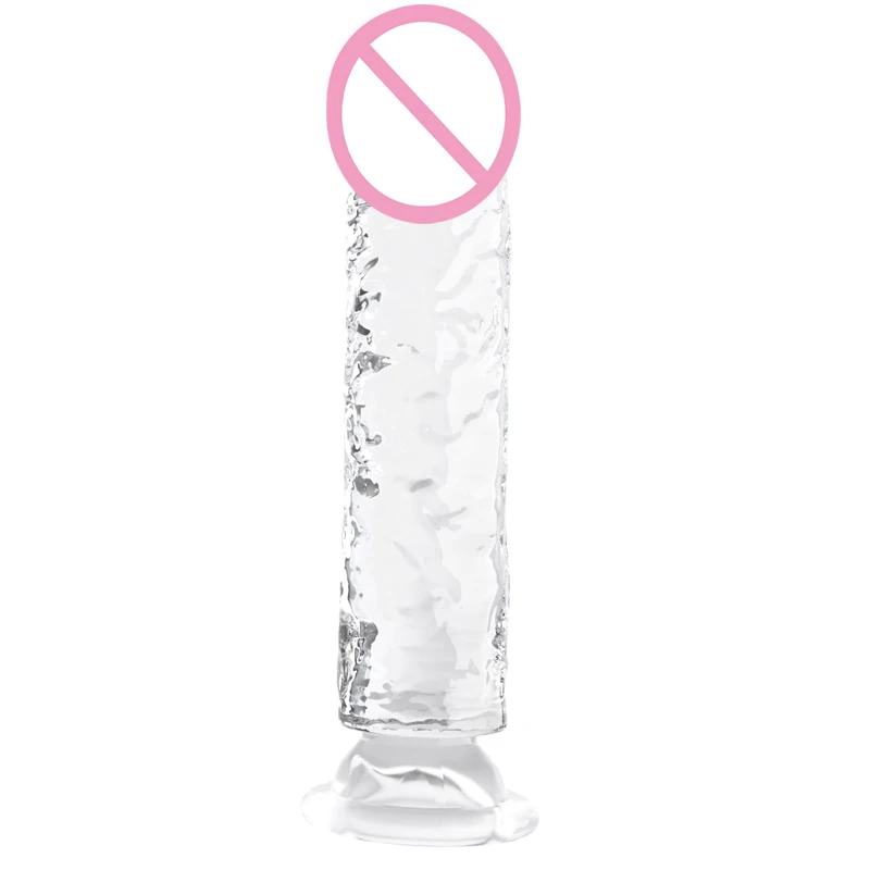 JIUAI Transparent penis clitoris soft jelly dildo with suction cup anal plug sex toy suitable for adult men and women sex toys