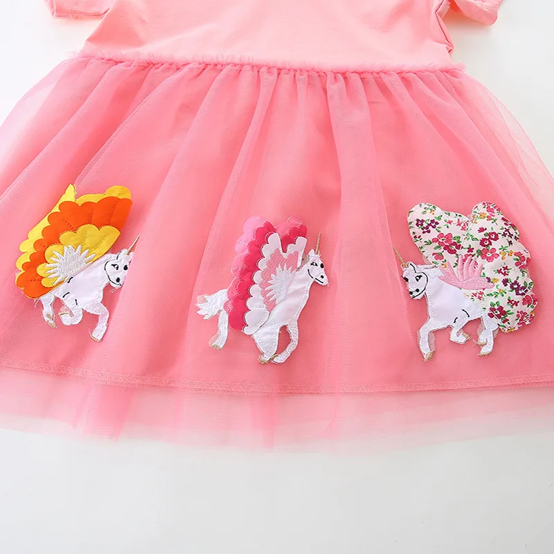 Girls Summer Cartoon Mesh Dress 4