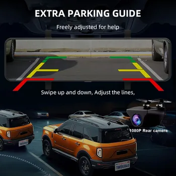 4K Rearview Mirror Driving Recorder HD Night Vision Loop Recording Dash Cam Optional Rear Camera Reversing Image Car DVR 4