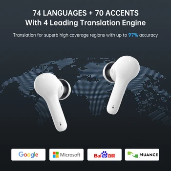 Wooask M6 Translator Earbuds,144 Languages,Bidirectional Real-time Translator Device,Instant Offline Translation Headsets 2