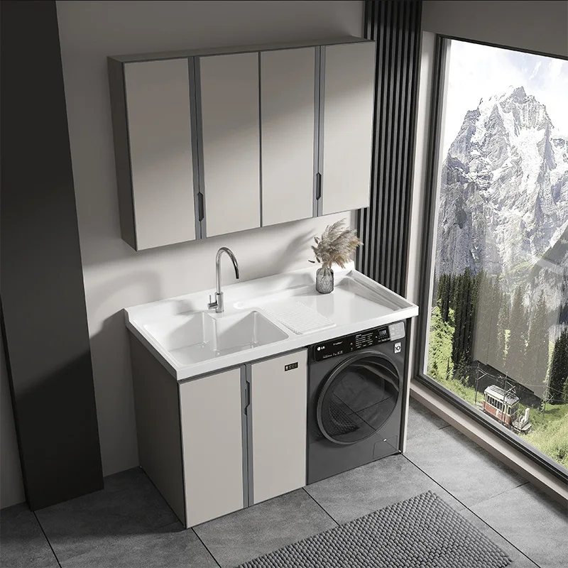Mobili Da Bagno Balcone Lavatrice Armadio Combinazione Lavello Lavanderia Slot Con Washboard Roller Partner