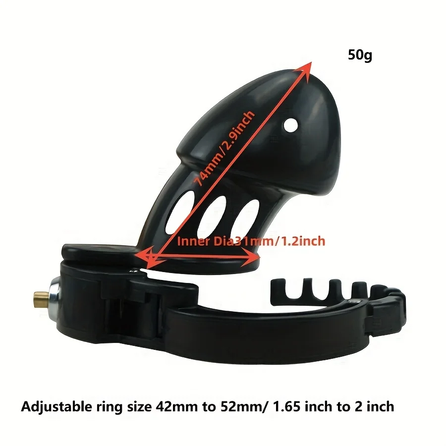 Adjustable Male Chastity Device Plastic Ring Cock Cage Bondage Accessory for Men with Adjustable Penis Ring Erotic Urethral Lock