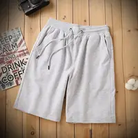 New Cotton Men Women Shorts Summer Sport Loose Solid Color Casual Pants Drawstring Daily Style Home Outdoor 5 Points Pants - Image 3