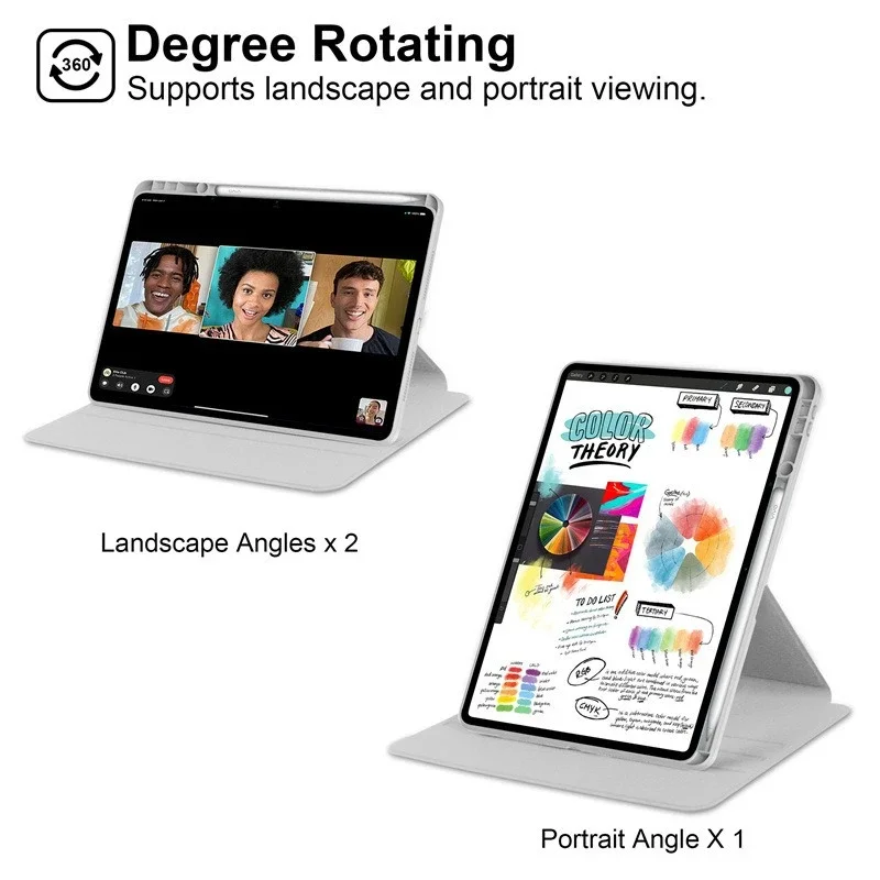 360° Rotating Tablet Case with Pencil Holder for Honor MagicPad 2 (12.3)