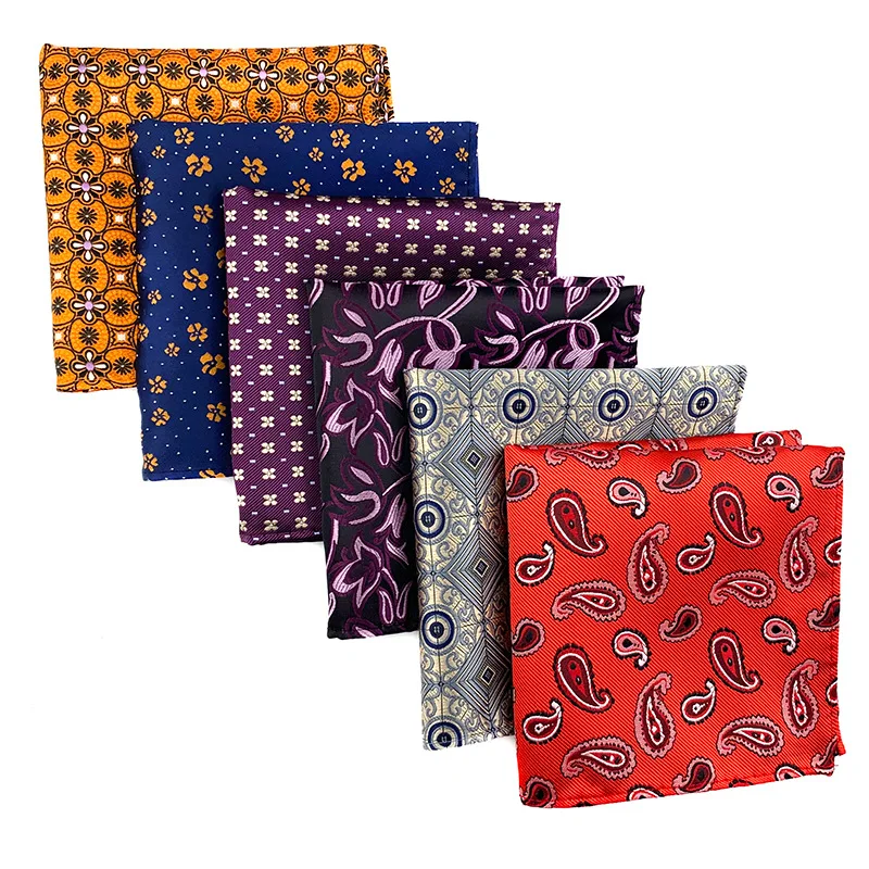 Men Suit Handkerchief Popular Fashion Flower Square Towel Jacquard Weave Pocket Square Luxury