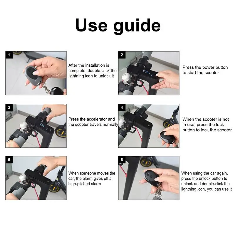 Anti Theft Scooter Alarm System Loud Sound Anti-Theft Alarm Detector Electric Bike System Professional Anti Theft