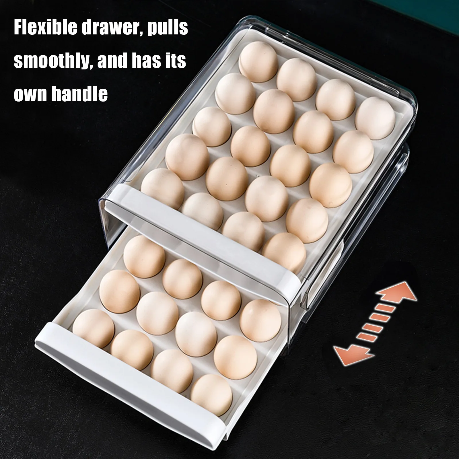 Box Eggs For Drawer Household Double Eggs 40 Storage Design Refrigerator Dressing Containers Kitchen Favorites Kitchen Pantry