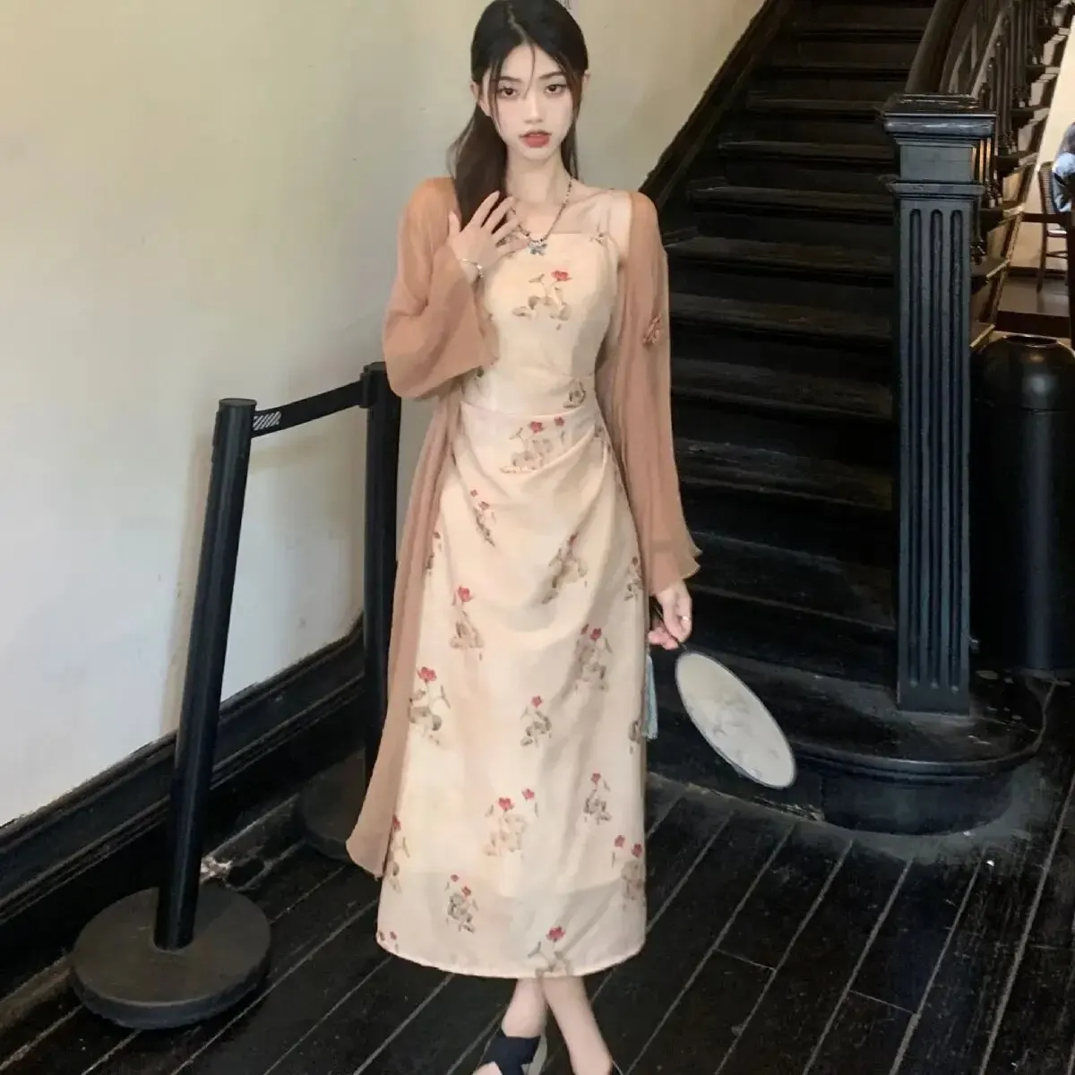 Cheongsam New Chinese Style Strapless Dress Ladies Summer Slimming Waist-cinching  Dress Set - AliExpress