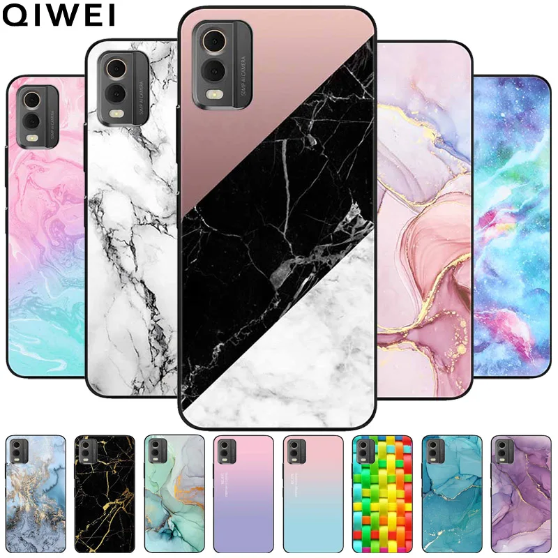 Luxury Marble Soft Silicon Shockproof Phone Cover - Nokia C210