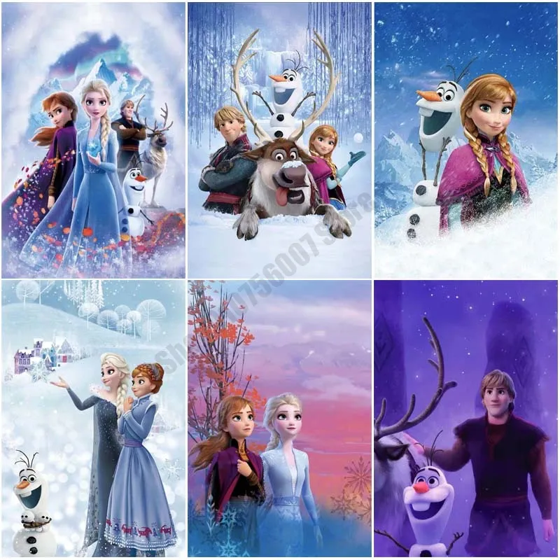 Disney Full Square/Round Diamond Painting Princess Anna & Kristoff Diamond Ricamo Kit Punto Croce Mosaico Home Decor Gift