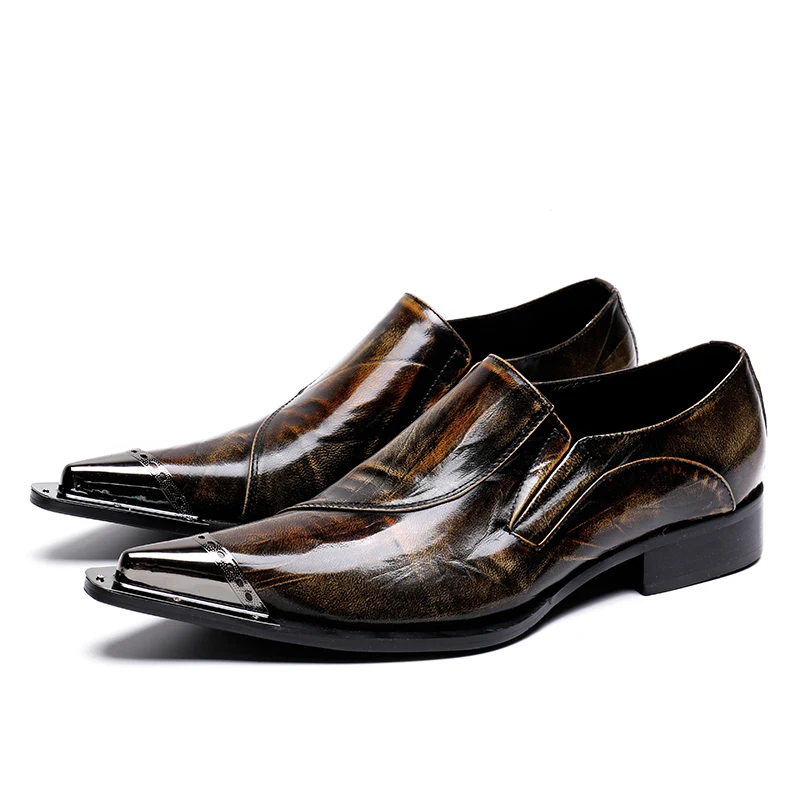 New Italian Style Pointed Toe Men Business Office Genuine Leather Shoes Plus Size Male Party Club Oxford Shoes Men Casual
