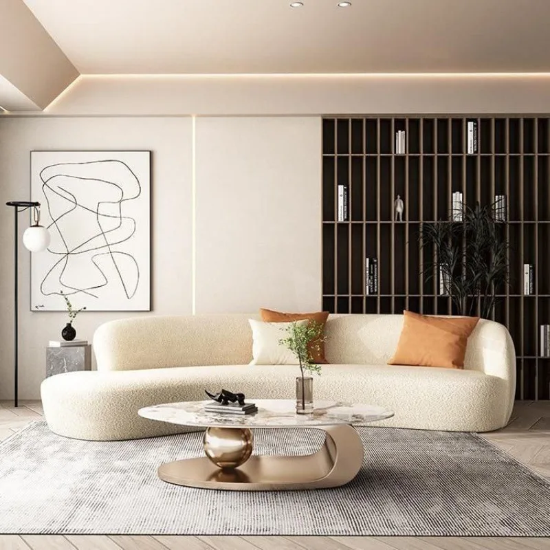 Contemporary Home Oval Gold Top Center Table Metal Living Room Furniture Modern Luxury Marble Slate Coffee Table