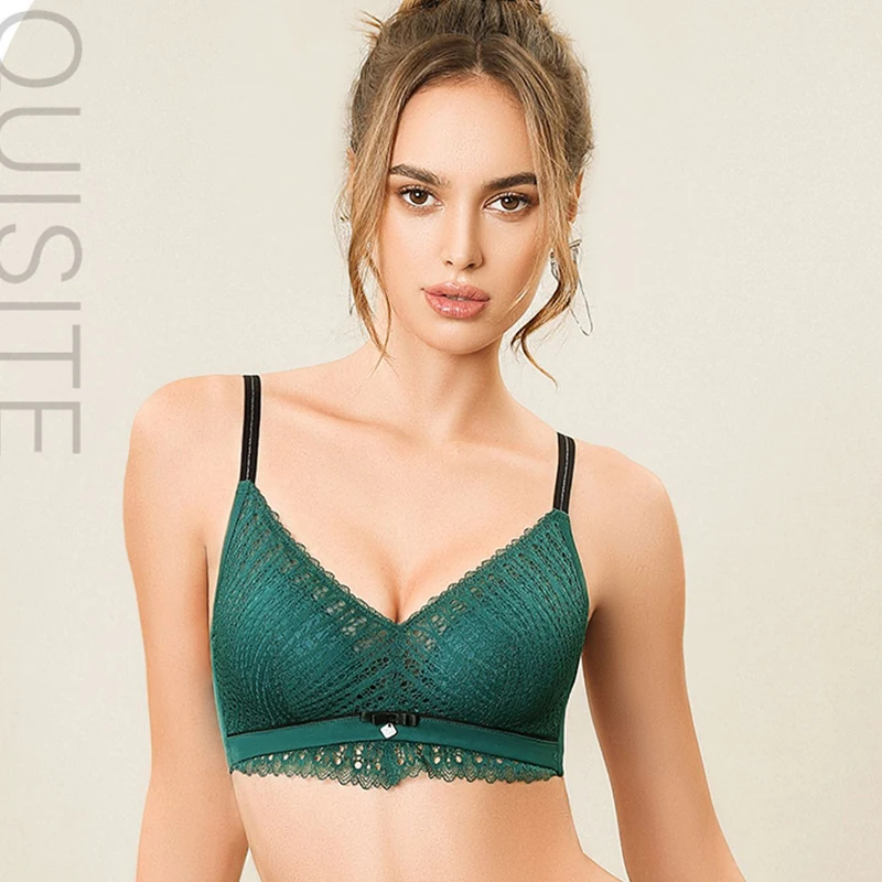  Sexy Women Lingerie Push Up  Bras  Gorgeous Floral Lace Bra  Underwire Brassiere Perspective Female Underwear 2024