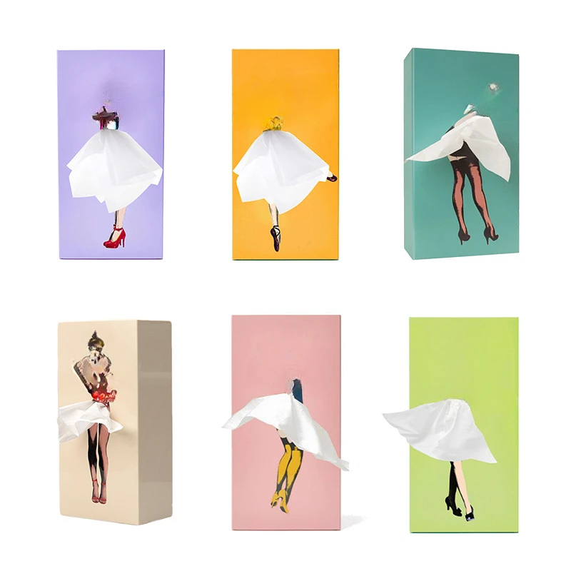 

Peng skirt girl face carton cartoon cartoon cartoon girl tissue box cute desktop decoration ornaments flying skirt tissue box