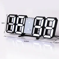 3D LED Digital Clock Wall Decoration Glow Night Mode Decoration for Bedroom Adjustable Electronic Watch Room Decor Aesthetics 5