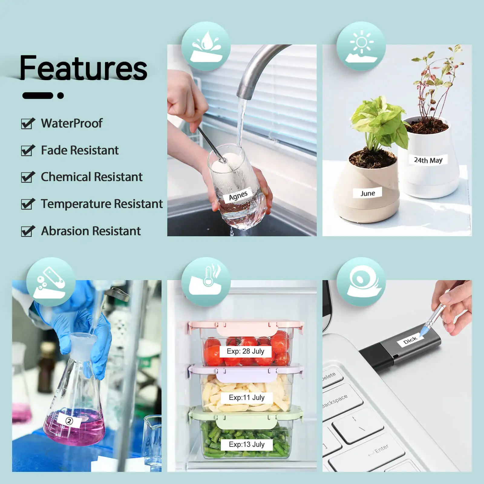 Description Picture 5 of item1Pcs Label Replacement for Brother Tze-231 TZ 631 TZE 431 Label Ribbon 12mm x 8m Laminated Tape for Brother PT-H110 Label Maker