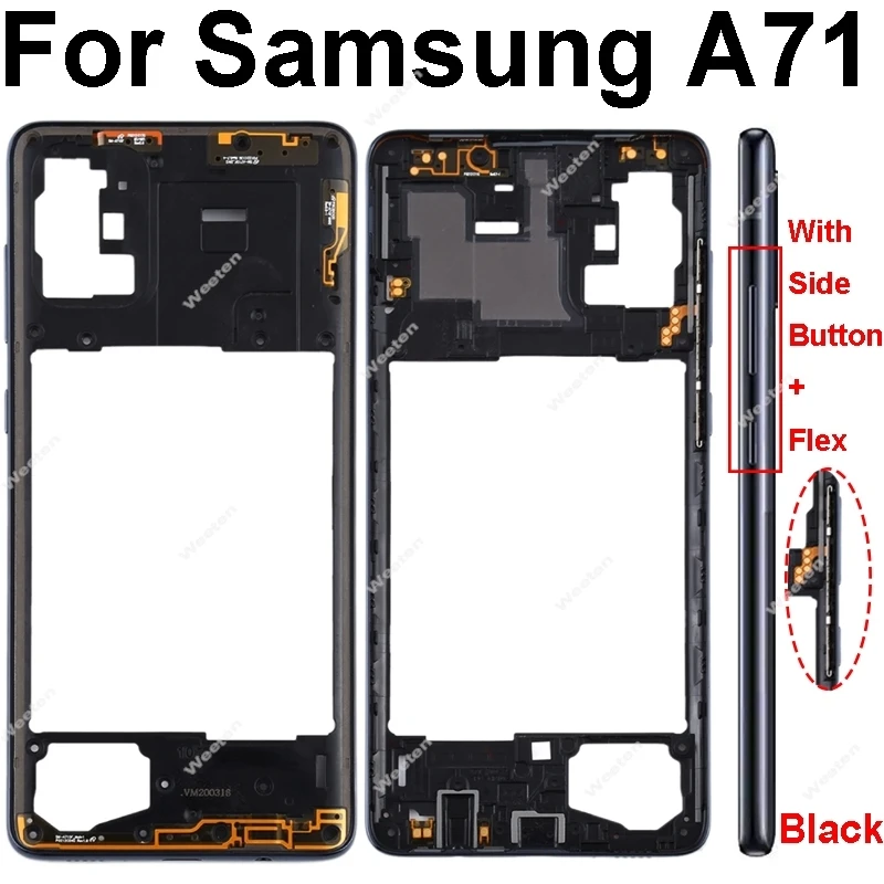 Enhanced Middle Frame Housing with Side Button - Universal Fit