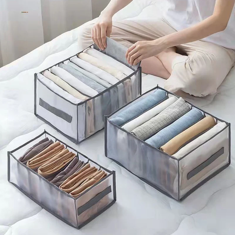 

Closet Storage Organizers for Clothes Jeans Compartment Storage Items Bag Boxes Case Wardrobe Organizer Pants Drawer Storage Bag