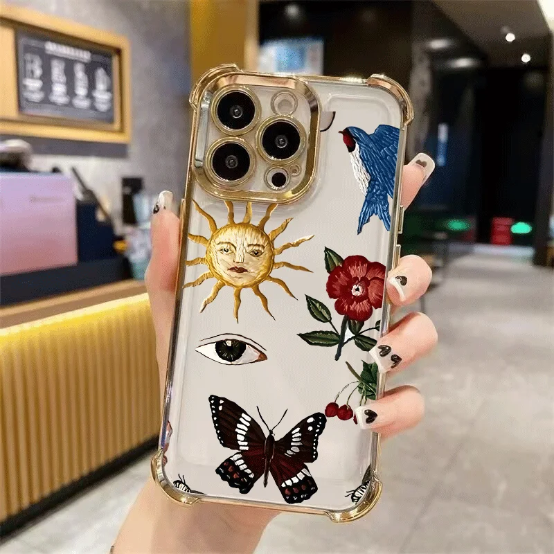 Plating Punk Cool Angel Sun Phone Case