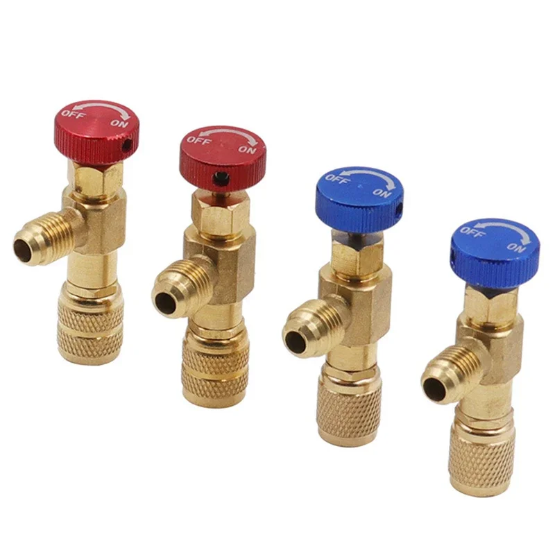 Refrigeration Charging Safety Adapter Valve, 1/4 SAE to 5/16 SAE