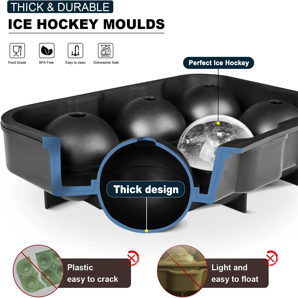 Premium Round & Square Ice Cube Mold for Chilled Whiskey & Cocktails