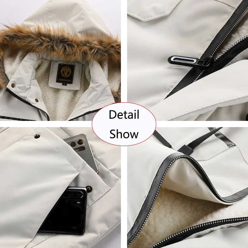 Men Winter Fleece Hooded Hiking Jacket