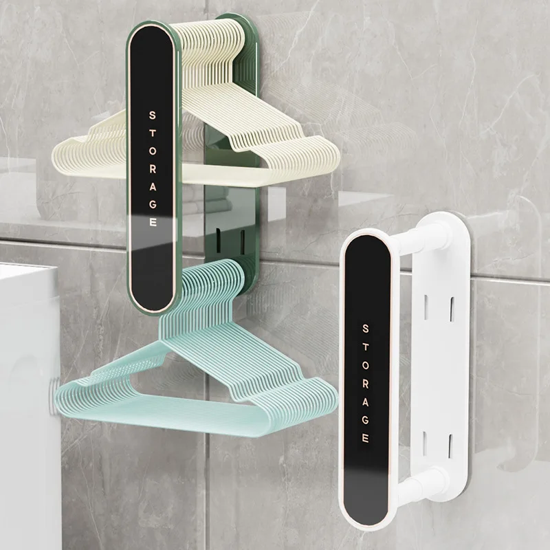 Retractable Hanger Storage Shelf Punch free Balcony Wall Hanging