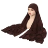 Cristal chanvre femmes Hijab couleur unie musulman dames Turban doux élastique foulard moyen-orient tête enveloppement foulard