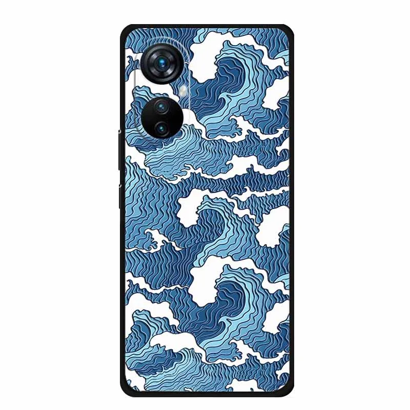 Elegant 3D Relief Emboss Black Silicone Soft Back Case