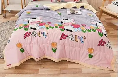 Air Conditioning Quilt Cover Polyester Cartoon Quilts Washable Bed Home Use 140X200cm for Adult summer quilt