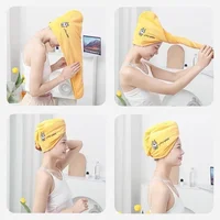 Microfiber Towel Hair Towel Bath Towels For Adults Women Home Embroidered Daisy Animal Coral Velvet Shower Cap Dry Hair Cap 1pc 4